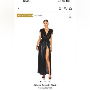 Norma Kamali Black Shimmer Gown- Revolve
